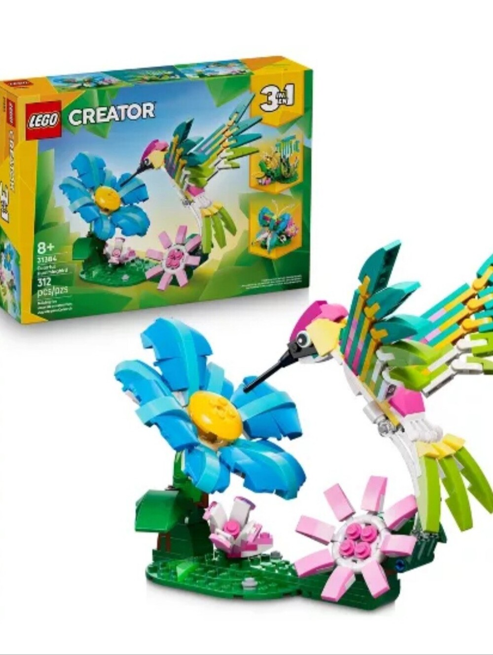LEGO Creator 3 In 1 Colorful Hummingbird Set. NWT Ages 8+ 312 Pieces 😍😍😍